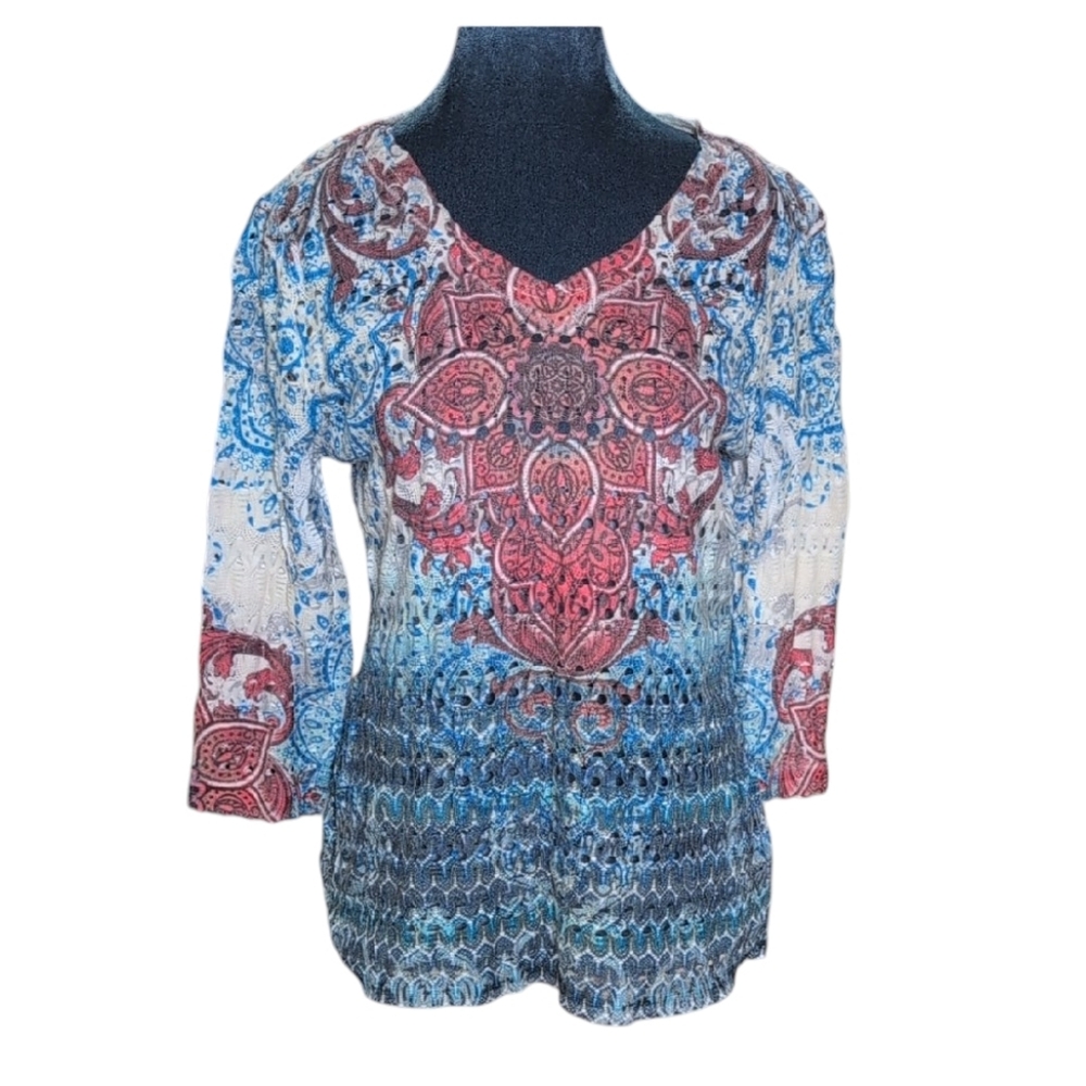 Wrangler Crochet Light Weight Sweater Top Size S